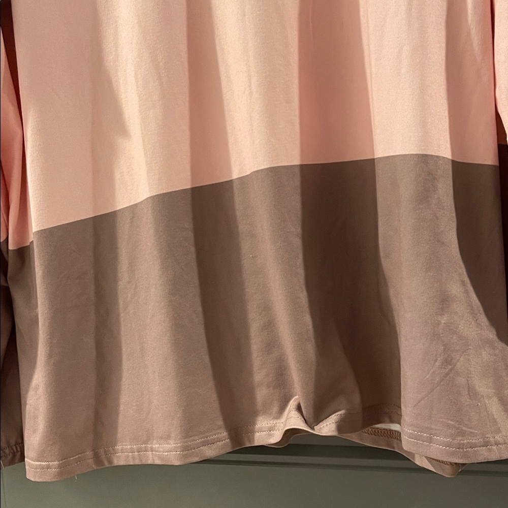 Pink Leopard Colorblock V-Neck Top - Picture 6 of 8